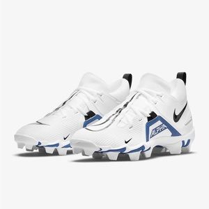 Nike Alpha Menace 3 Shark Football Cleats White Blue  CV0582-101